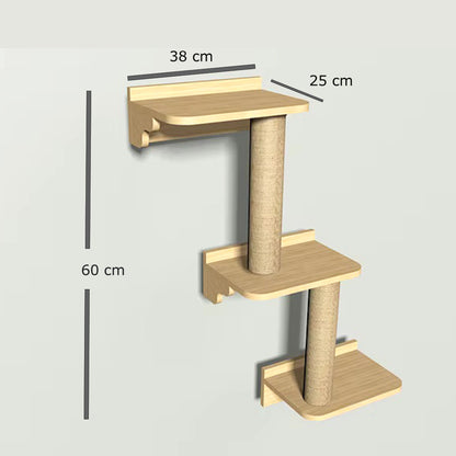 Repisa y Rascador de pared de 3 niveles